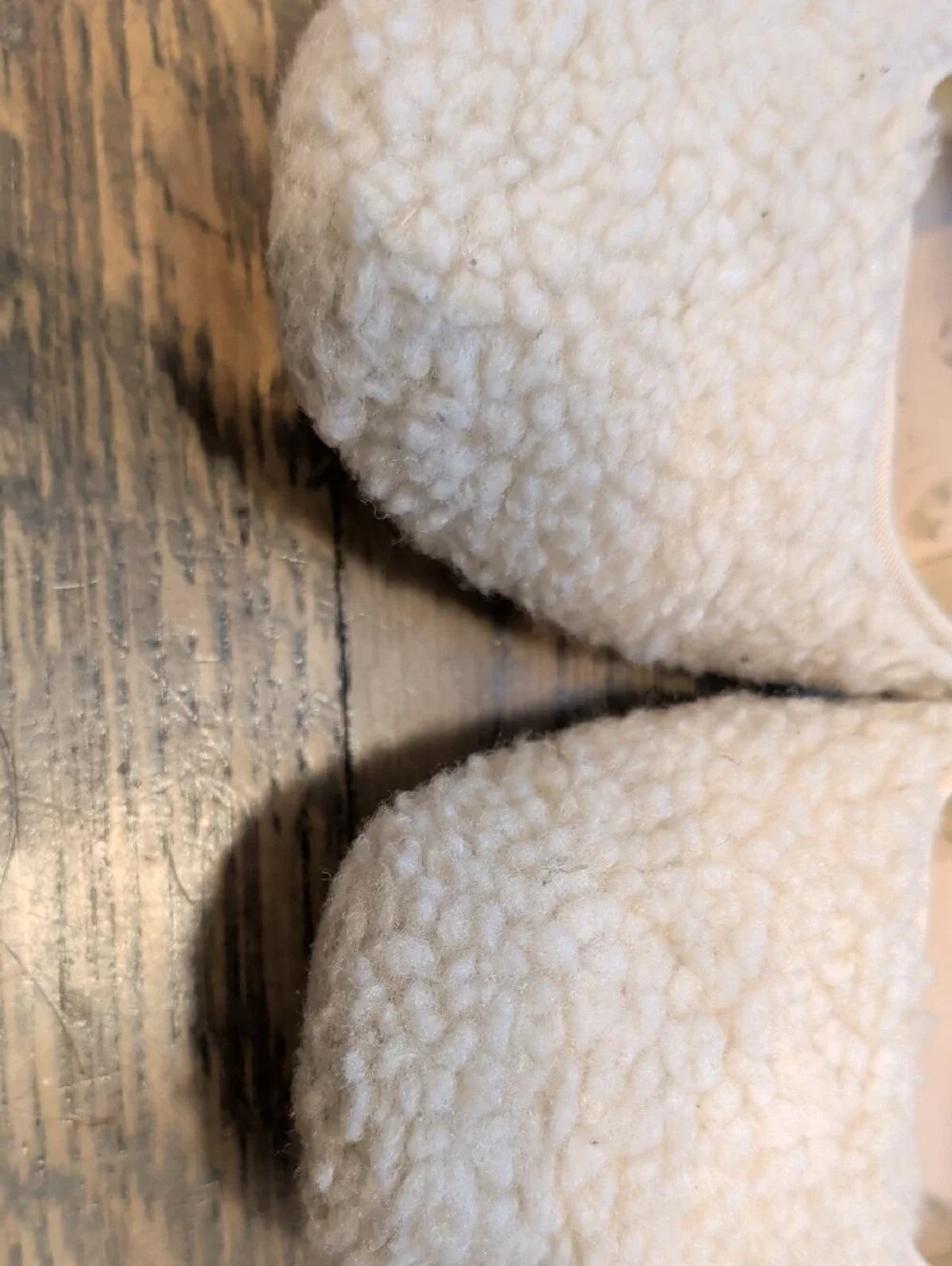 Cream Faux-Shearling Mary Jane Flats